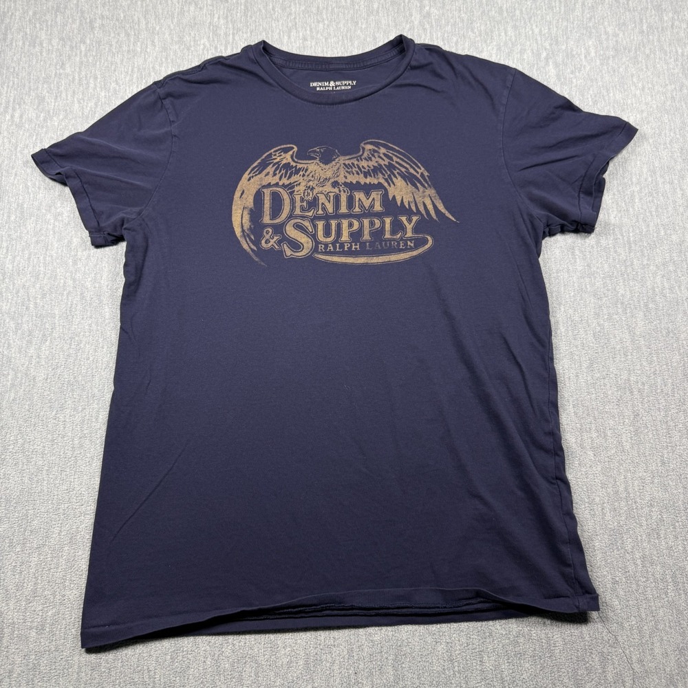 Denim & Supply Ralph Lauren Shirt Mens M Blue Eagle Graphic Print Crew Neck Tee